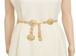 New fashion luxury designer brand chain belt for women Golden coin dolphins metal waist belts female Apparel accessories 1061506624