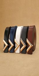 New Designer Men039s Women039s luxury Belt Genuine Leather Alloy V Buckle Waist Belts High quality fashion women belts gifts3472014
