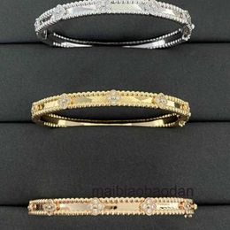 Designer Original 1to1 vancllf Luxury Jewellery Fanjia Kaleidoscope Narrow Edition Bracelet and Clover High CNC Sculpture