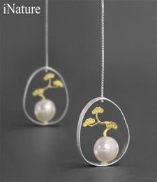 INATURE Tree of Life 925 Sterling Silver Freshwater Pearl Drop Earrings For Women Geometric Earring Wedding Jewellery 2106248009427