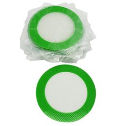 5pcslot round Silicone Mats Wax NonStick Pads Silicon Dry Herb Mat Food Grade Baking Mat Dabber Sheets Jars Dab Pad Green1130037