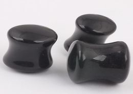 Piercing Jewellery F48 mix 7 size 100pcs acrylic black ear plug flesh tunnel7983172
