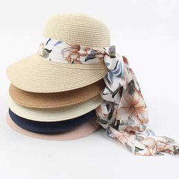 Wide Brim Hats Bucket Hats Womens Summer Foldable Sun Hat Wide Brown Beach Hat Visors Str Hat Cheeu Womens Beach UV Protection C J240429