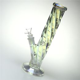 12 Inch Beaker Bong Glass Water Pipes with 14mm Female Thick Pyrex Colourful Rotating Threaded Glass Smoking Water Bongs