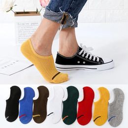 Women Socks 10pcs 5 Pairs Men Invisible Sock Slippers Fashion Solid Color Casual Striped Non Slip Silicone No Show Short Ankle
