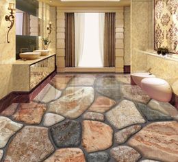 Custom Flooring Wallpaper 3D painting pebbles Living Room Bedroom Bathroom Floor Mural PVC Selfadhesive Wallpaper Wall Covering1239747