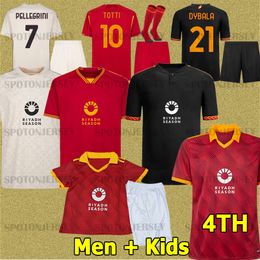 24 25 as romas Soccer Jersey DYBALA BELOTTI Football Shirts LLORENTE LUKAKU kits TOTTI 2024 CRISTANTE Shirts Kids Uniforms maglia romas jersey maglie calcio asroma