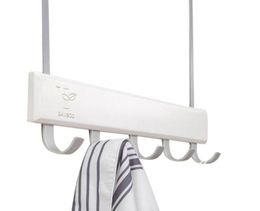 Over Door Hooks Multifunction Hanging Rack Wooden Coat Hanger Door Hook Rack Wall Hanging for Cloth Pants Hat Towel Punch F4493313