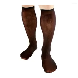 Men's Socks Men Silk Stockings Sexy Male Knee-High