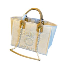 Designer Tote bags Beach bag Classic Ladies Letter Pearl Golden Chain Handbags women Shopping bag super large capacity multifunctional bag Travel Crossbody bag