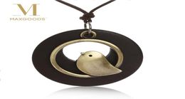 woman Jewellery statement necklaces pendants Bird Wooden Bead pendant vintage Long necklace women chrismas gift4102668