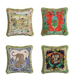 Luxury Leopard Pillow Covers Doublesided Animals Print Tassels Cushion Cover European Style Sofa Decorative Throw Pillow Cases4075572