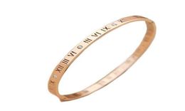 titanium steel rose gold Roman digital diamond inlaid Bracelet female Japane and Korean students039 personalized gift do not fa6634404082