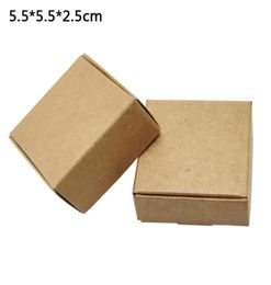 55x55x25cm Natural Brown Kraft Paper Box Wedding Gift Jewelry Packing Box Party Supplies Ring Earring Packaging Paper Box 50pcs3643489