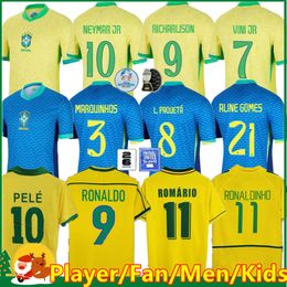 2024 BrazilS soccer jerseys MARCELO PAQUETA NERES NEYMAR COUTINHO FIRMINO JESUS VINI JR 1970 1978 1998 BrasilS kids kit Men football shirt