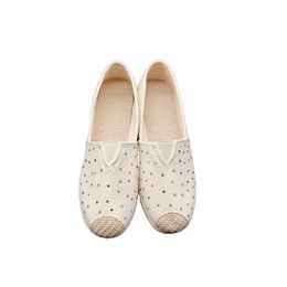Womens diamond flat shoes Personalised and fashionable diamond shoes Comfortable and soft casual canvas shoes 240430