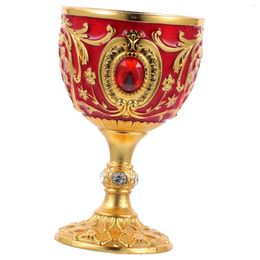 Wine Glasses Glass Small Cup Goblet Household Drink Metal Retro Alloy Compact Miss