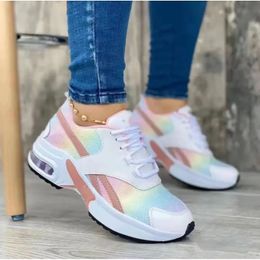 Sneakers Fashion Wedge Platform Plus Size Casual Sports Shoes Women Laceup Mesh Breathable Womens Vulcanized 240429