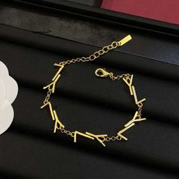 slytherin Women Designer Five Simple Letter Pendant Couple Brass Fashion Jewellery Unisex Bangle 2 Colours Elegant Chain Bracelets