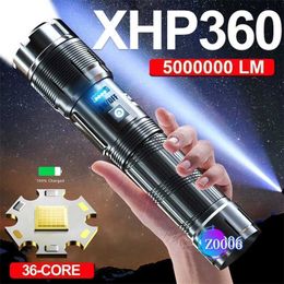 Charging Flashlight Outdoor Strong Tactical Flashlights Torches 5000000LM Super Bright Outdoor Long Shot Tactical Flashlights Emergency Power Bank L221014 09UC