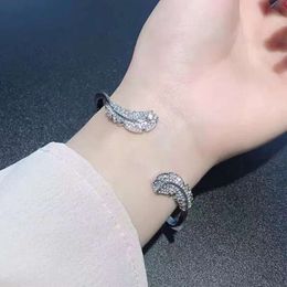 Swarovskis Bracelet Designer Women Original Quality Luxury Fashion Bangle Fresh Feather Open Bracelet Personalized Full Diamond Feather Shape Crystal Bracelet