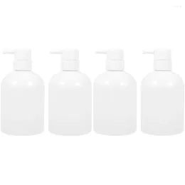Storage Bottles 4 Pcs Shampoo Pump Dispensing Conditioners Dispenser Refillable White Lotion