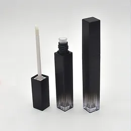 Storage Bottles 5ML Lipgloss Tube Empty Square Black Gradual Change Color Lip Glaze Tubes Cosmetic Packaging Gloss Container 20 Pieces