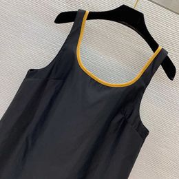 Basic & Casual Dresses Designer Summer nylon series fabric contrasting triangle logo minimalist and fashionable A-version sleeveless loose strap dress