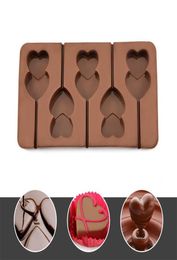 3D Double Heart Lollipop Chocolate Silicone Biscuits Mold Dessert DIY Cake Decorating Tool Jelly Mold Home Kitchen Baking Tools7744695