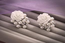 In stock Beautiful Rose Shape Beads wedding earrings headpiece Mini Bridal Jewellery sets wedding accessories1122410