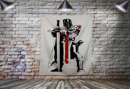 Masonic Knight Templar Flag Banner Polyester 144 96cm Hang on the wall 4 grommets Custom Flag indoor decoration3020847