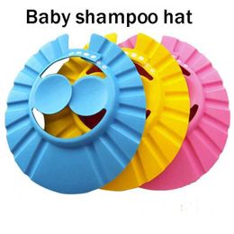 Shower Caps Baby child safety bathroom shampoo cap soft adjustable elastic protective coverL2404