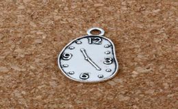 200Pcslot Antique Silver Alloy Clock charm Pendant For Jewelry Making Bracelet necklace Findings 13 22mm A2035831721