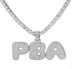 AZ Custom Letters Name Necklaces Splicing Pendant Letters necklace Gold Charm For Men Women Silver Colour Cubic Zirconia with Ro5540702