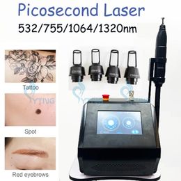 4 Tips Picosecond Laser Machine Freckle Tattoo Removal 532nm 755nm 1064nm 1320nm Pigmentation