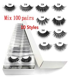 3D Faux Mink False Eyelashes Bulk Natural 2050100Pcs Mink Lashes Packaging Box Whole lashes Case Clear Bottom7337403