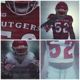 Jam Rutgers Scarlet Knights 2020 New Uniform Geo Baker Nick Brooks Shaq Carter Mamadou Doucoure Joey Downes Harper Jr. NCAA Football Jersey