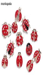 Morkopela Ladybugs Enamel Collar Pins Small Insect Brooch Pin Jewellery Metal Women Men Clothes Clips Brooches Accessories5620562