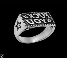 1pc Worldwide Size 713 F Word Ring 316L Stainless Steel Band Party Fashion Jewellery FK Star Ring5427929