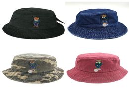 Bucket Hat Embroidery Stripe Sweater Bear Leisure Sport Vintage Cap casual Hat New With Tag Whole2690053