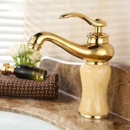 Kitchen Faucets European Style Faucet Basin Cold And Blue Jade Marble All Copper Gold Washbasin