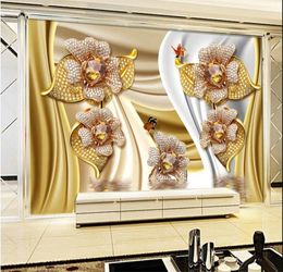 Custom wallpapers Jewellery Silk Mural Living Room TV Background Wall 3d stereoscopic wallpaper7656654