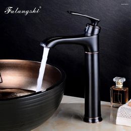 Bathroom Sink Faucets Basin Countertop Tall Mixer Taps Solid Brass Black Single Lever Deck Mounted WB1023