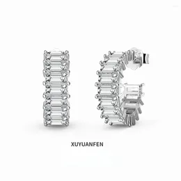 Stud Earrings XUYUANFEN S925 Pure Silver Ear Women's Volleyball Drill Design Sparkling C-shaped Versatile For Japan And Korea