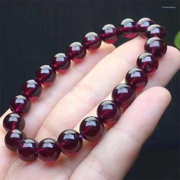 Link Bracelets 10MM Natural Purple Garnet Bracelet Fashion Women Healing Jewellery Gemstone Reiki Energy Stone Holiday