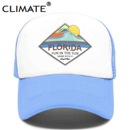 Ball Caps Climate Florida Truck Driver C Hat Miami Beach Net C Vacation Beach Wave Surfing Hat C Suitable for Young Women J240429