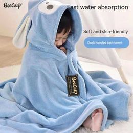 Towels Robes Cartoon animal baby bath towel absorbs and dries quickly without lining fluffy and soft suitable for small babies and winter childrens bathroomsL2404