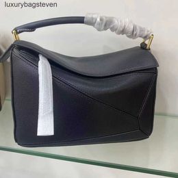 High end Designer bags for women Loeiwe puzle series geometric bag splicing layer leather classic hand-held shoulder crossbody bag size mini 1:1 with real logo and box