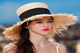 2019 women039s summer straw hat Fedoras sombrero mujer Panama high top hat beach vintage cylinder fashionable brimmed visor1156662