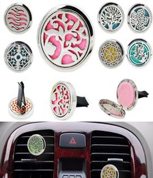Tree Life Car Perfume Air Freshener Diffuser Stainless Car Vent Air Freshener Essential Oil Diffuser With Refill Pad Vent Clip HH74881475